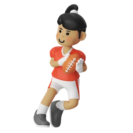 アメリカンフットボール バックランガール  3D Illustration