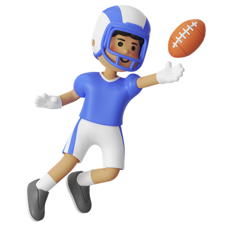 American Football Ballfänger Junge  3D Icon