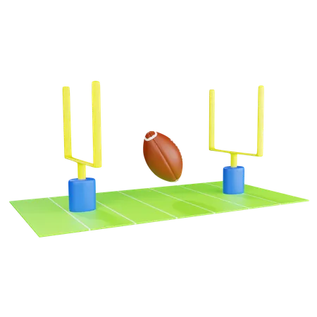 American Football Field  3D Icon