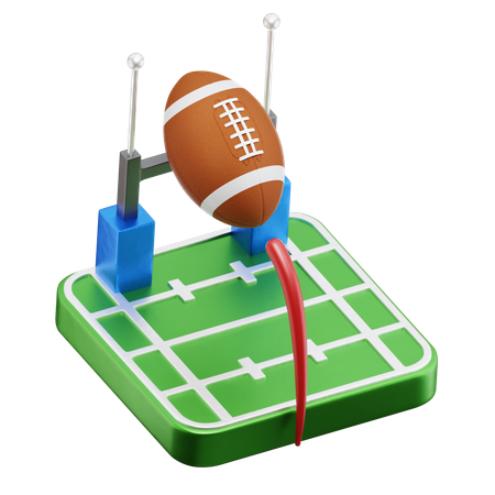 American Football Field  3D Icon