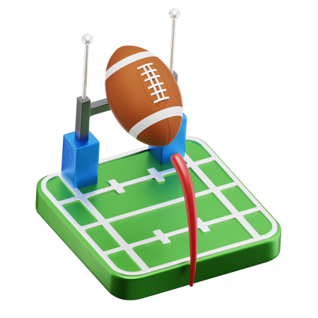 American Football Field  3D Icon