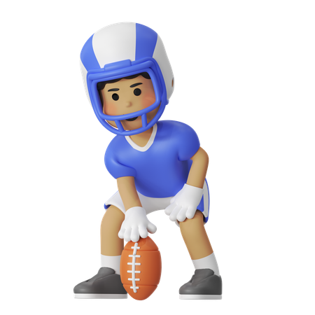 American Football Hut Pose Boy  3D Icon