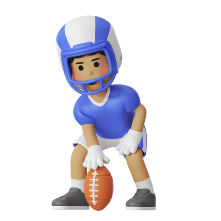 American Football Hütte Pose Junge  3D Icon