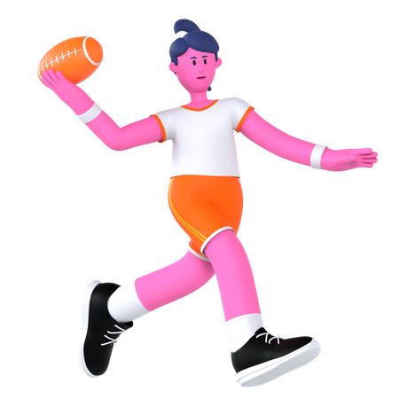 American Football Player  3D Illustration