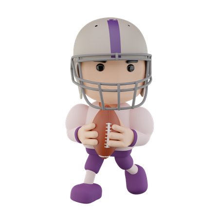 American football player  3D Illustration