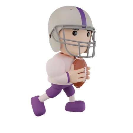 American football player  3D Illustration