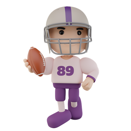 American football player  3D Illustration