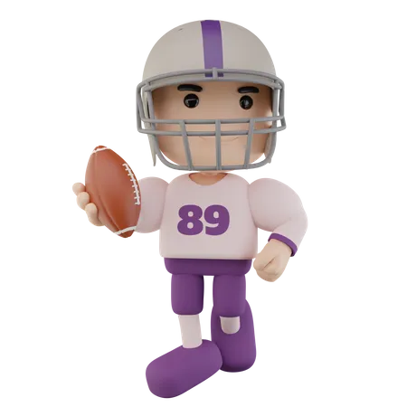 American football player  3D Illustration