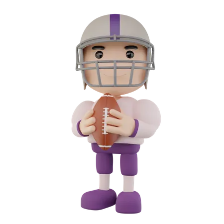 American football player  3D Illustration