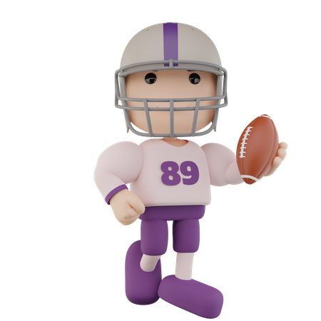 American football player  3D Illustration