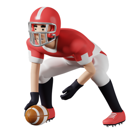 American football player  3D Illustration