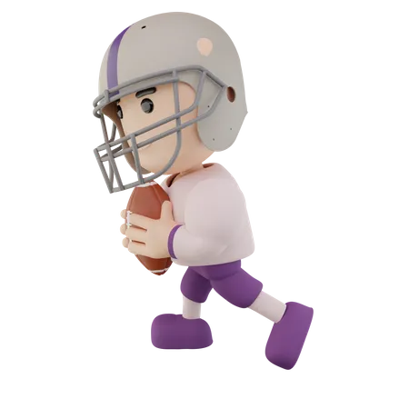 American football player  3D Illustration