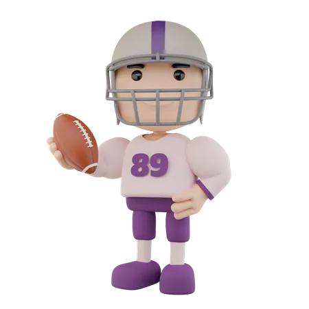 American football player  3D Illustration