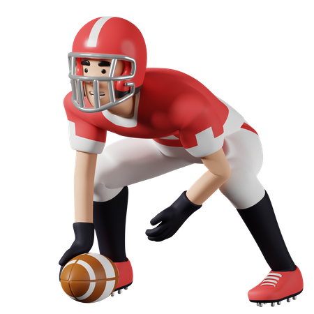 American football player 3D Illustration