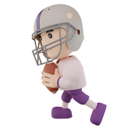 American football player  3D Illustration
