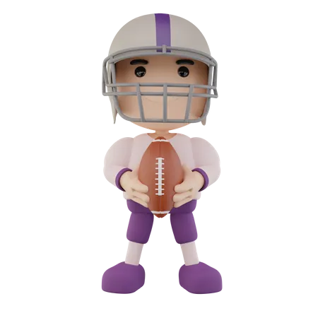 American football player  3D Illustration