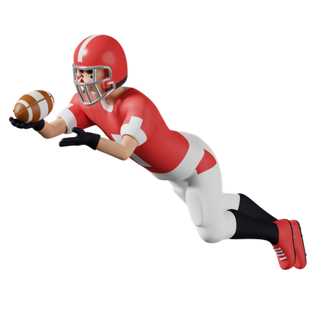 American football player Catch the ball in the air  3D Icon