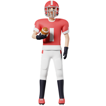 American football player Hold ball  3D Icon