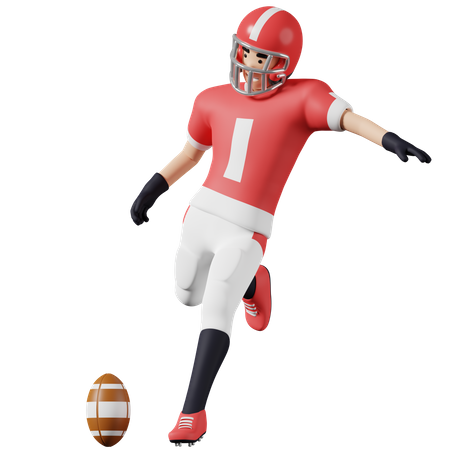 American football player Kicking ball  3D Icon