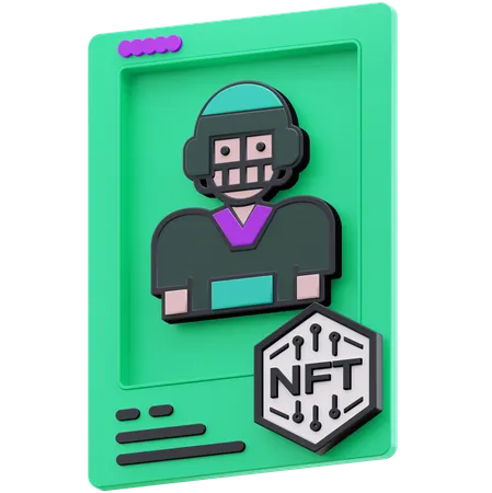 American Football Player NFT  3D Illustration