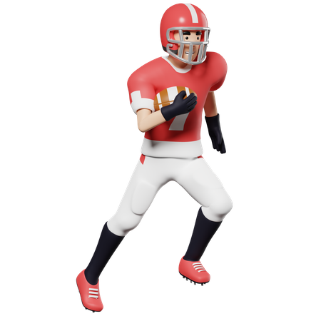 American football player Run with the ball  3D Icon