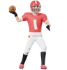 American football player Throwing ball