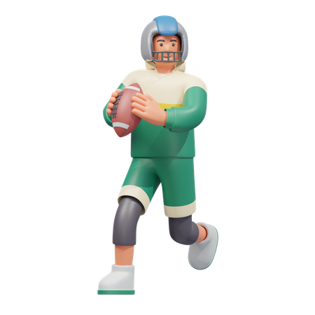 American-Football-Lauf  3D Illustration