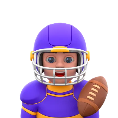 Amerikanischer Footballspieler  3D Icon