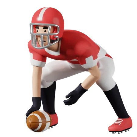 Amerikanischer Footballspieler  3D Illustration