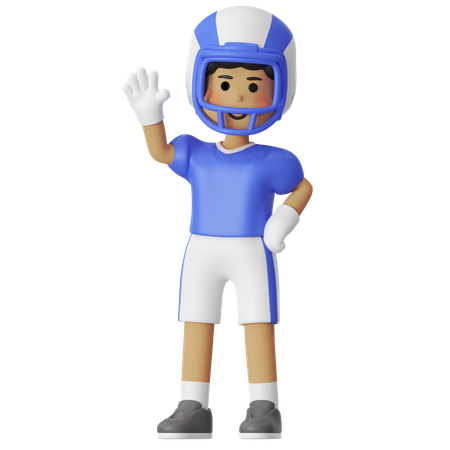 American Football-Spieler grüßt Jungen  3D Icon