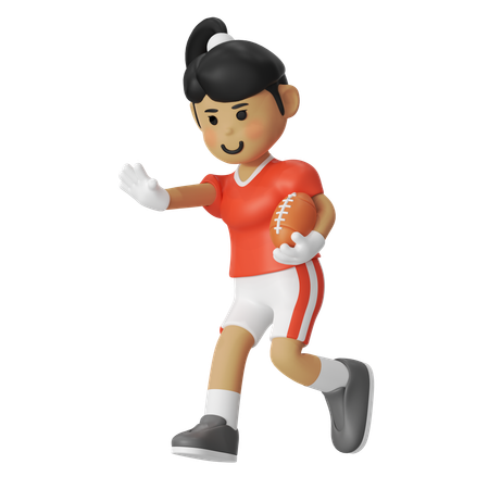 American Football Strike Girl  3D Illustration