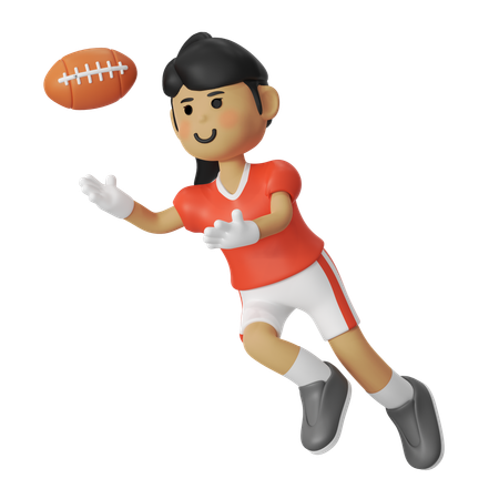 アメリカンフットボールのタッチダウンガール  3D Illustration