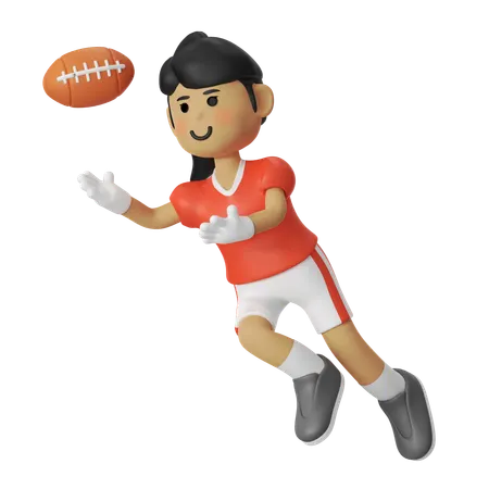 アメリカンフットボールのタッチダウンガール  3D Illustration
