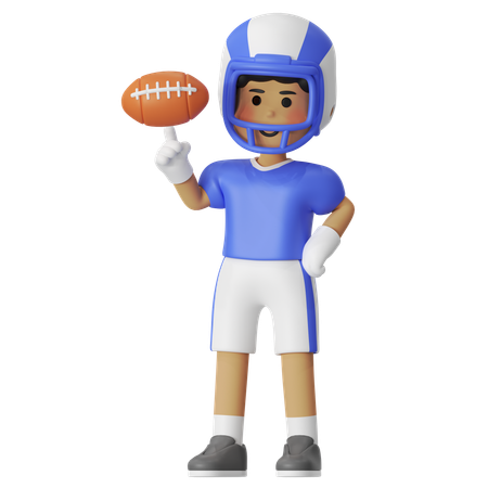 American Football Trick Balljunge  3D Icon