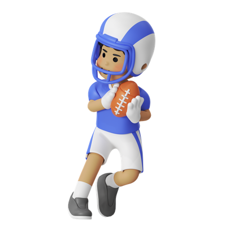 American Football zurück laufen Junge  3D Icon
