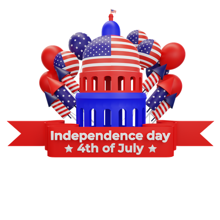 American Independence Day  3D Icon