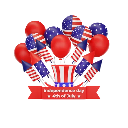 American Independence Day  3D Icon