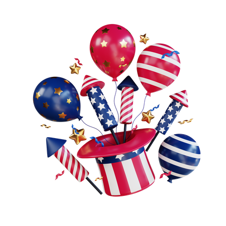 American Independence Day  3D Icon