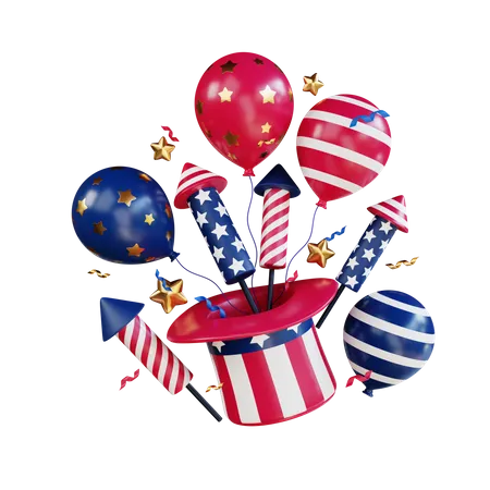 American Independence Day  3D Icon