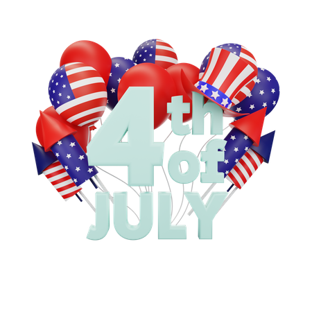 American Independence Day  3D Icon