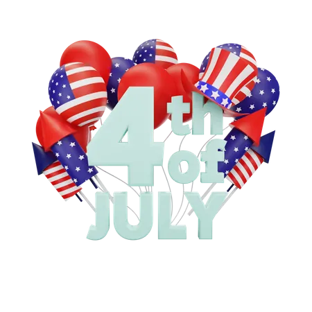 American Independence Day  3D Icon