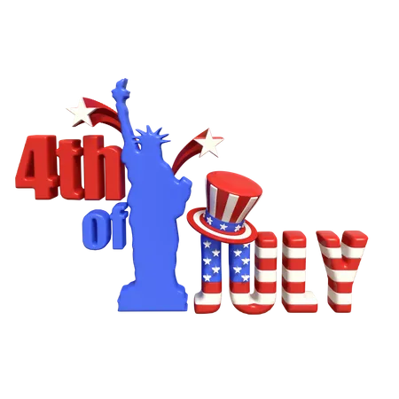 American Independence Day  3D Icon