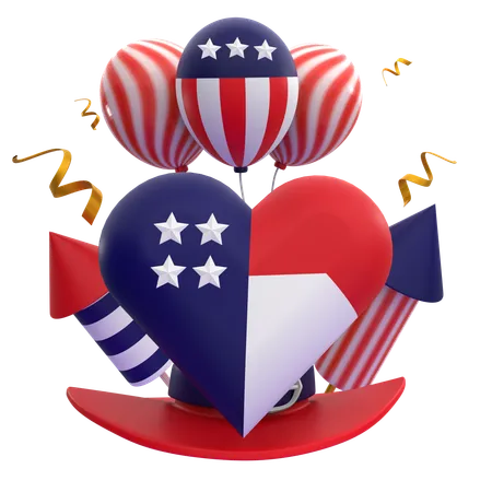 American Independence Day  3D Icon