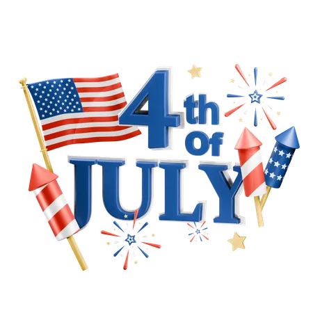 American Independence Day  3D Icon