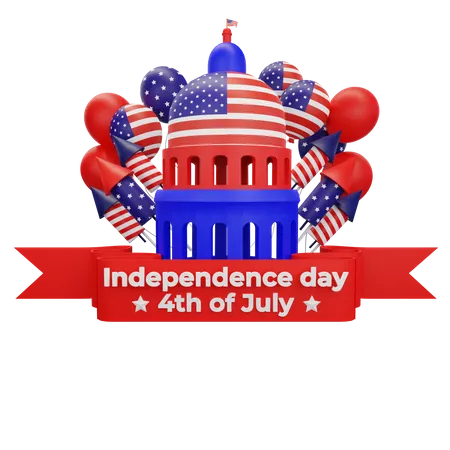 American Independence Day  3D Icon
