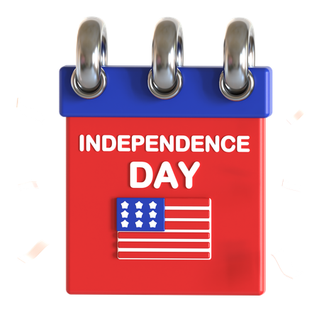 American Independence Day Calendar  3D Icon