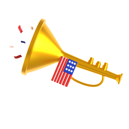 American Independence Trumpet  3D Icon