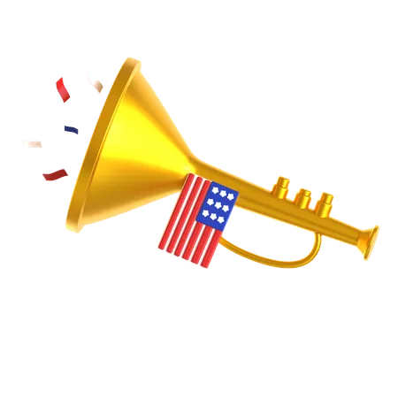 American Independence Trumpet  3D Icon