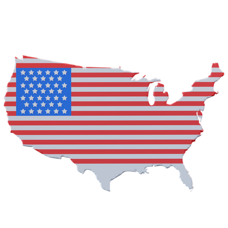 アメリカの地図  3D Icon
