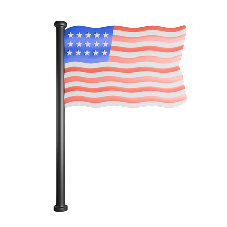 American National Flag  3D Icon